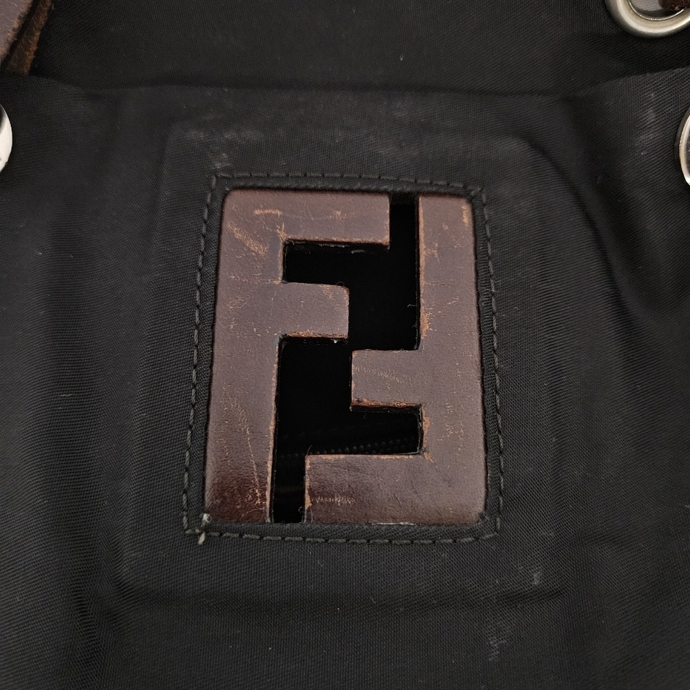 Fendi Vintage Zucca Tote Bag In Black Nylon And Leather Monogram - Picture 8 of 16